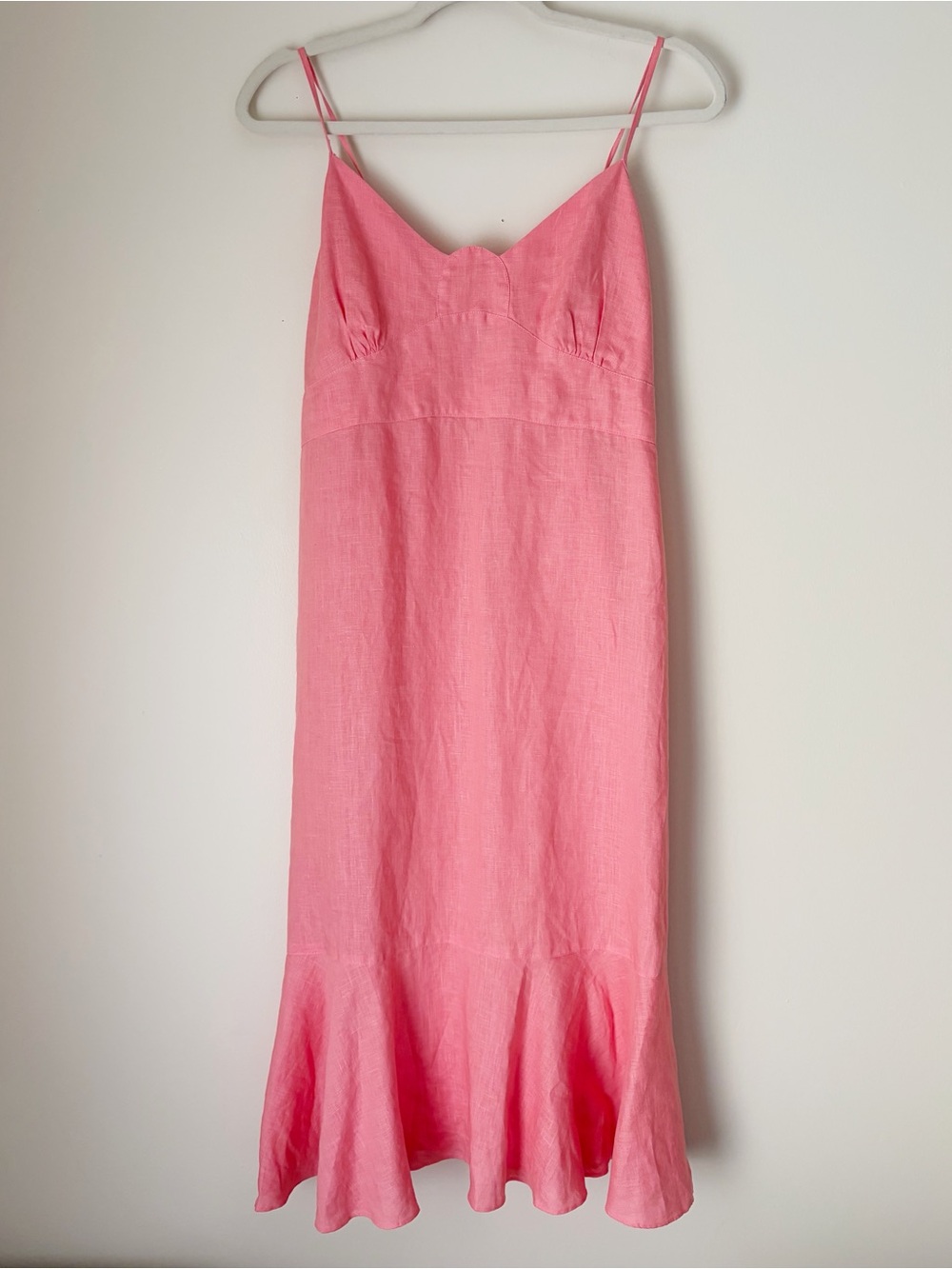 Relax by Kiko Coral Pink Linen Midi Dress